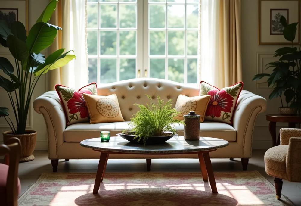 floral living room