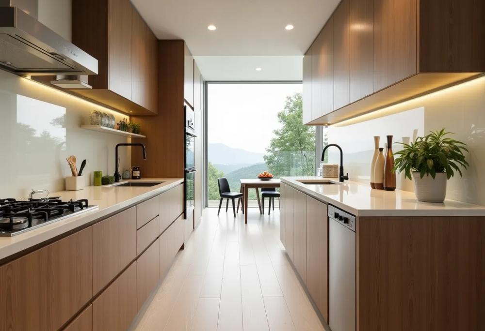 narrow kitchen